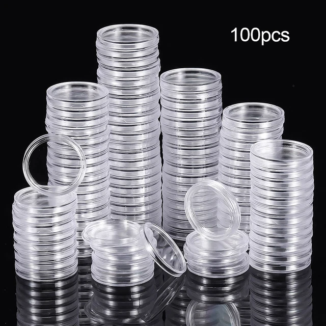 Soporte para monedas de 100 piezas inofensivo mini soporte para monedas ligero en forma redonda