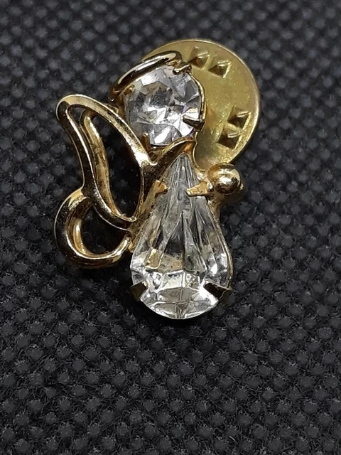 Ancien Croix vintage plaquer or avec pierres vertes (D'occasion) à