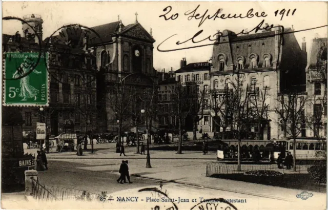 CPA NANCY - St. John's Square and Protestant Temple (483996)