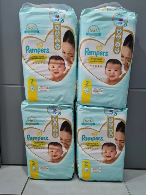 162 COUCHES PAMPERS PREMIUM PROTECTION Taille 2 ( 4- 8 kg ) EUR 32,00 -  PicClick FR