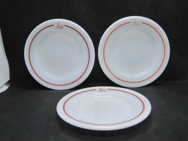 3 Vintage Pyrex Restaurant Cafeteria Bread and Butter Plates St. Mary's Hospital