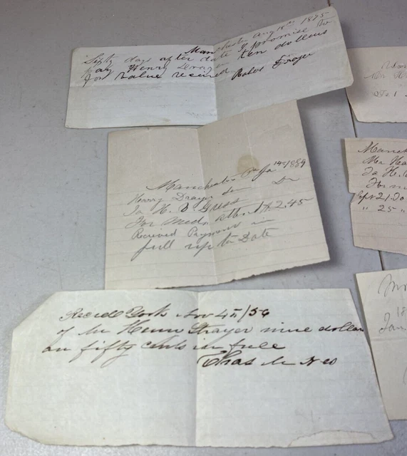 Lot of 6 Old Handwritten Pieces 1800s Henry Drayer, East Manchester Mt. Wolf, PA 3