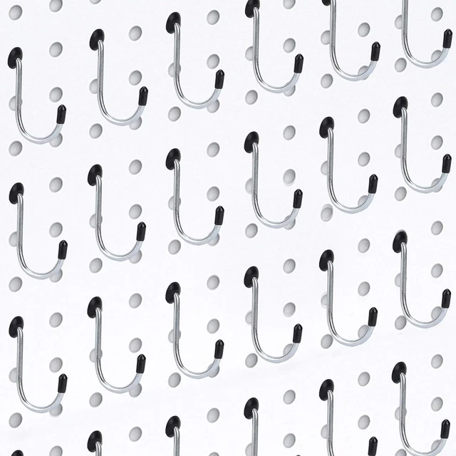 60PCS Pegboard J Hooks with 60PCS Pegboard Hook Locks, Will Not Fall Out, for Ha