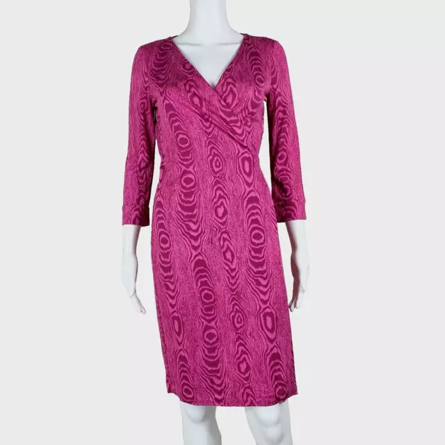 DIANE von FURSTENBERG New Julian Two Dress Pink Wrap Size 6 Silk Jersey NTSF