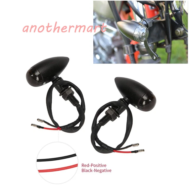 MOTORCYCLE TURN SIGNALS Indicator Lights Blinker Amber For Cafe Racer