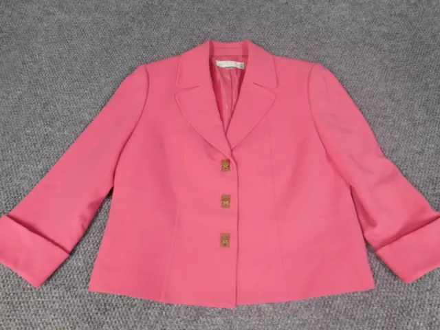 Tahari ASL Jacket Womens 10P Petites Pink three- Button