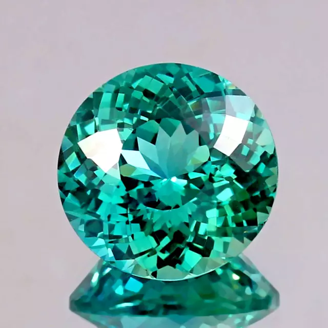 AAA 30 Ct+ Natural Ceylon Fancy Green Parti Sapphire Loose Round Cut Gemstone 2