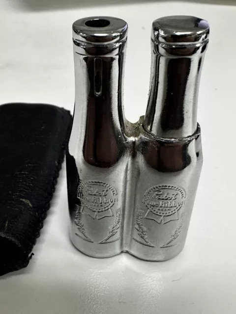 Vintage Pabst Blue Ribbon metal double bottle-shaped lighter-Vary Rare