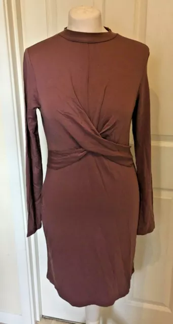 NEW Topshop Dusky Pink Long Sleeve Twist Front Dress Size 4, 8 or 12