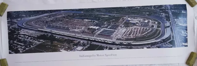 Vintage Indy 500 Panoramic Racing Poster Nascar Drag Indianapolis Motor speedway