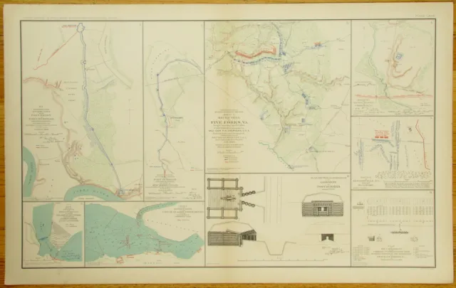 Authentic Civil War Map ~ Richmond,Va.-Appomattox-Carolinas-Cape Fear-1864-65