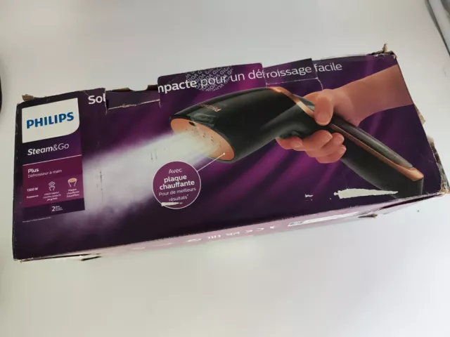 Philips Steam&Go Plancha de Vapor Manual - 1300W, 24 g/min, Diseño Ergonómic