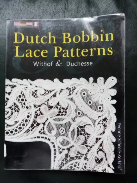 DUTCH BOBBIN LACE PATTERNS BOOK multi language PAPERBACK Ex Lib