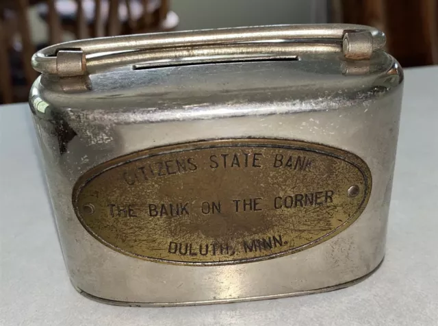 Antique Citizens State Bank Duluth Minnesota coin bank "Bank on the Corner"