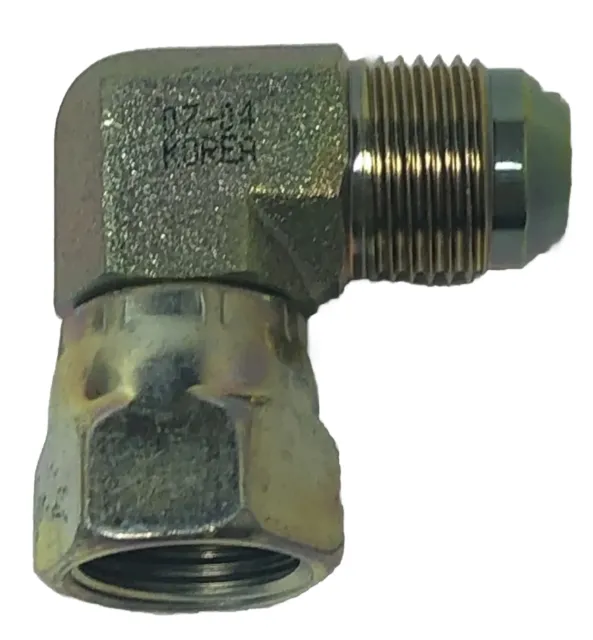 6500-08-08 1/2" M JIC-8 to F JIC-8 Swivel 90 Degree Elbow Fitting