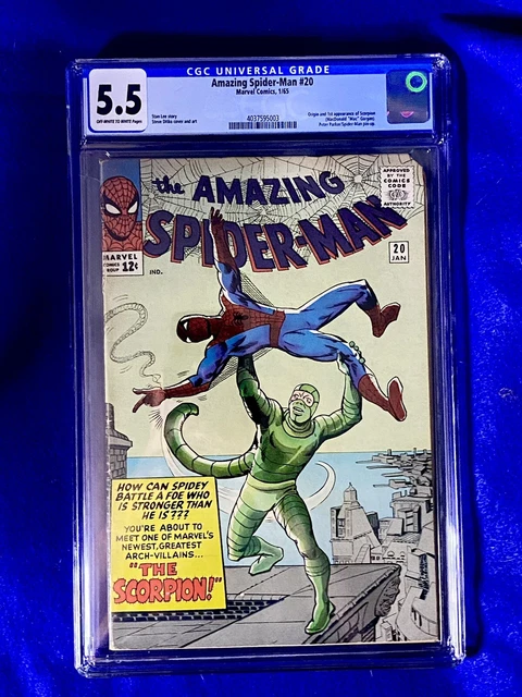 Amazing Spider-Man #20 CGC 5.5 1st App Origin Scorpion (Max Gargan) 1965 SA