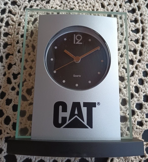 Vtg Caterpillar Tractor Advertising  Clock Usa Bulldozer
