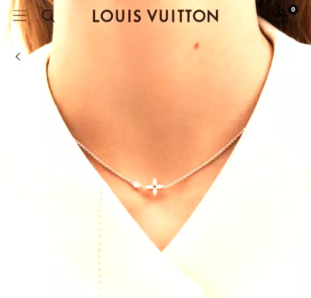 Louis Vuitton Idylle Blossom Pendant, White Gold and Diamonds Grey. Size NSA