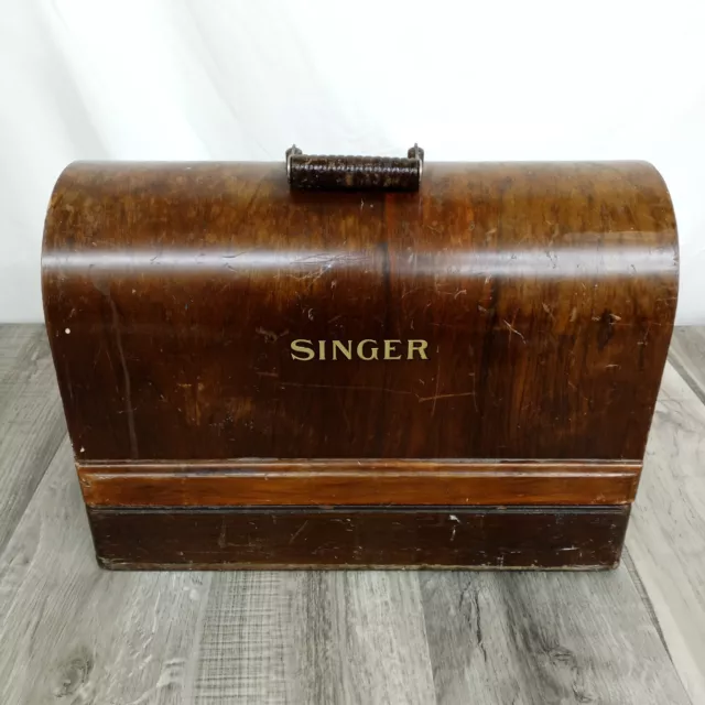 VINTAGE SINGER SEWING Machine Carrying Wooden Case Top Cover Lid ONLY