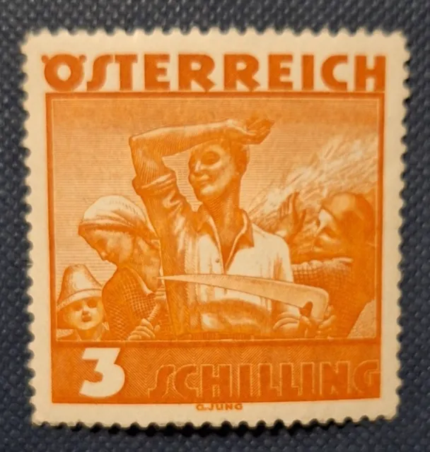 1. Republik 1934/36, 3 Schilling Orange, ANK 586, ungebraucht *