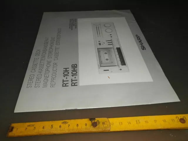 pubblicita' SHARP STEREO CASSETTE DECK RT-10H RT-10HB OPERATION MANUAL vintage