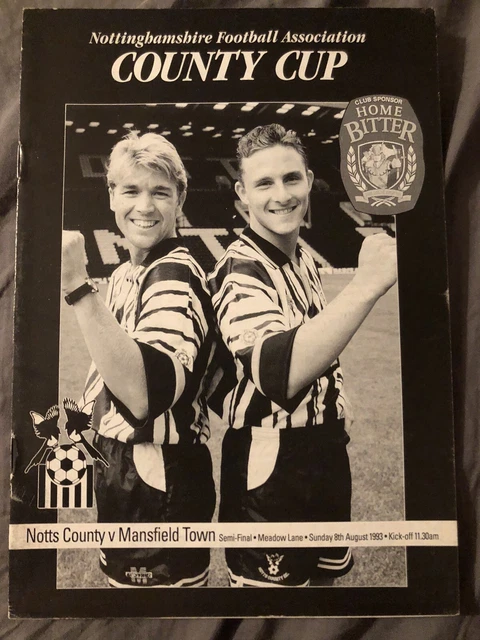 Notts County Vs Mansfield Town Nottingshire County Cup Semi Final Programme