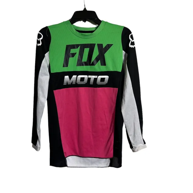 Fox 180 Jersey Shirt Black Pink Logo Motocross Racing Dirt Bike Youth XL YXL