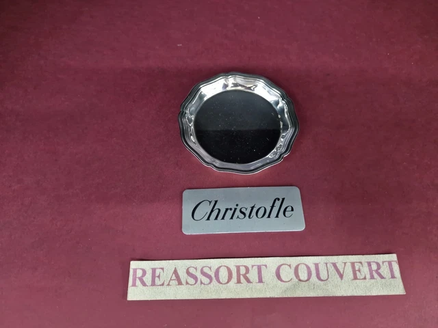 6 Dessous de Verre en Métal Argenté CHRISTOFLE Modèle Spatours Dans leur boîte par 2 Diamètre 8,5 cm - L'écrin Antiquaire