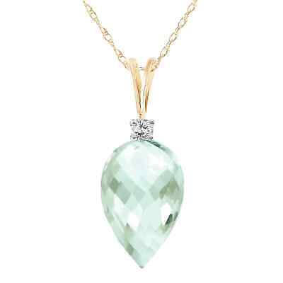 9.55 Carat 14K Yellow Gold Exaggeration Is Good Green Amethyst Necklace 14"-24"