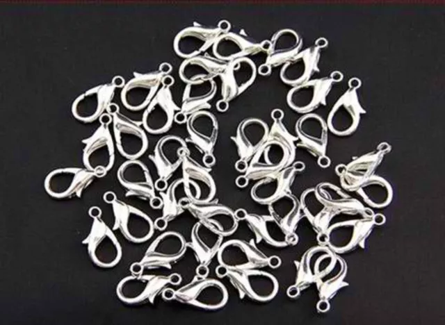 100 Silver Plated Jewelry Lobster Claw Clasp 23mm