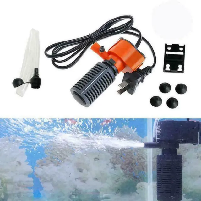 Aquarium Water Pump Filter Submersible Oxygen Internal Flow UK Fish Tank J1U8