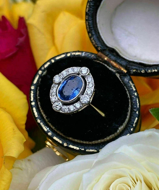Art Deco Style 2.85 Ct Lab Created Diamond Engagement 14K White Gold Filled Ring