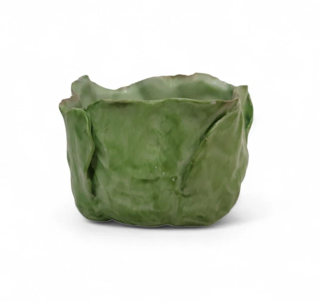 Antique Lettuce Leaf Bowl Wannopee New Milford Pottery Majolica Ceramic