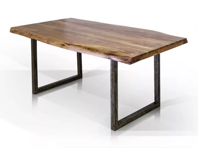 Massivholztisch Baumkantentisch Kufentisch Esstisch GERA Holz Akazie lackiert