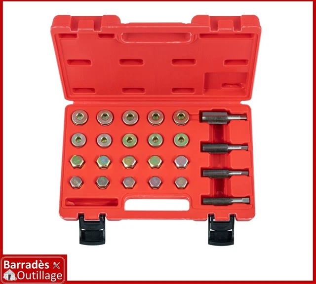 Kit Réparation Filetage Carter Huile M13 X 1.5 CCLIFE – 6 Bouchons + Taraud Pour Voiture Et Moto