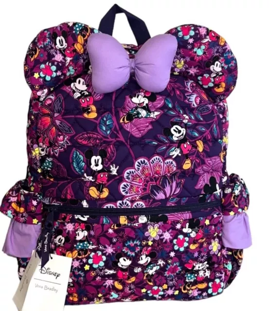 Vera Bradley Disney Minnie Mouse Backpack Mickey & Minnie’s Sweet Floral Purple