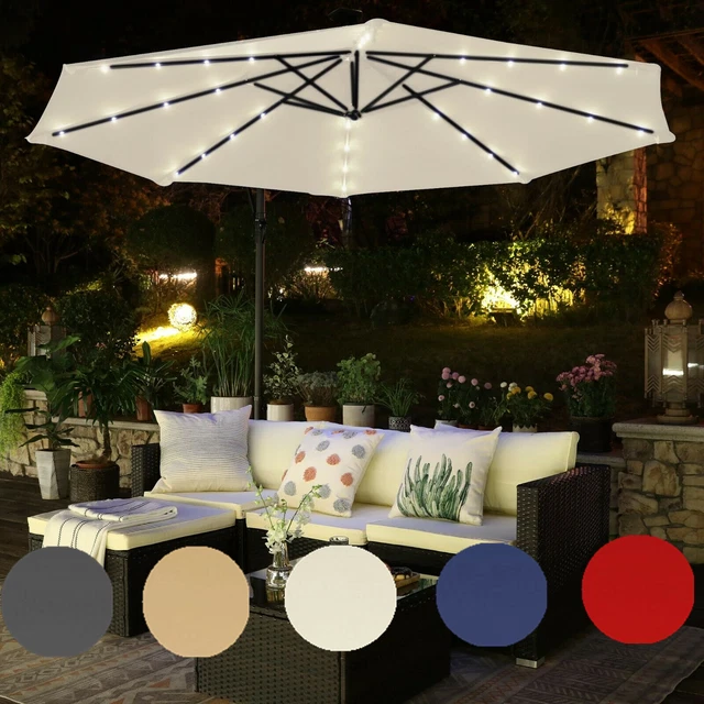 3M OUTDOOR GARDEN Parasol Cantilever with 32 LED Lights Hanging