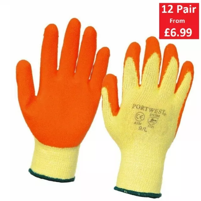 24 Pair Builders Work Gloves Nylon Safety Pu Grip Anti Cut Level 5 Mechanic