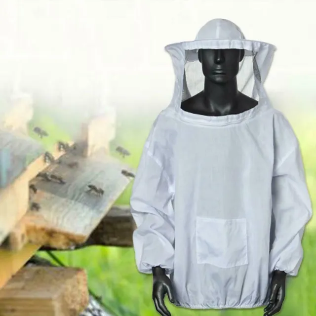 Traje universal antiabejas ropa de apicultura jardín y patio capucha blanca 1 pieza