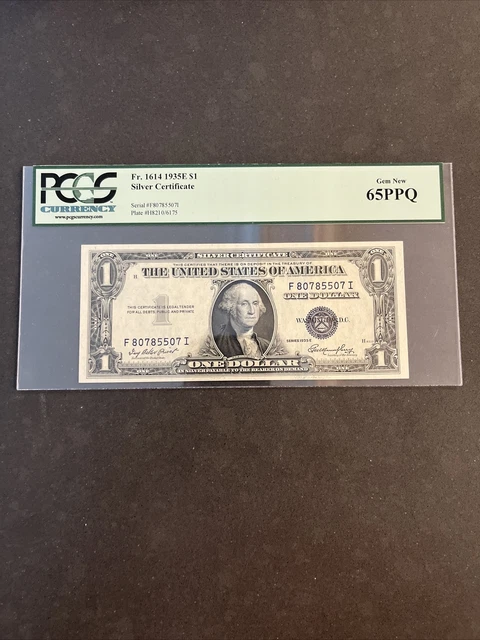 1935-E $1 Silver Gem Fr. 1614 FI Block PCGS 65 PPQ