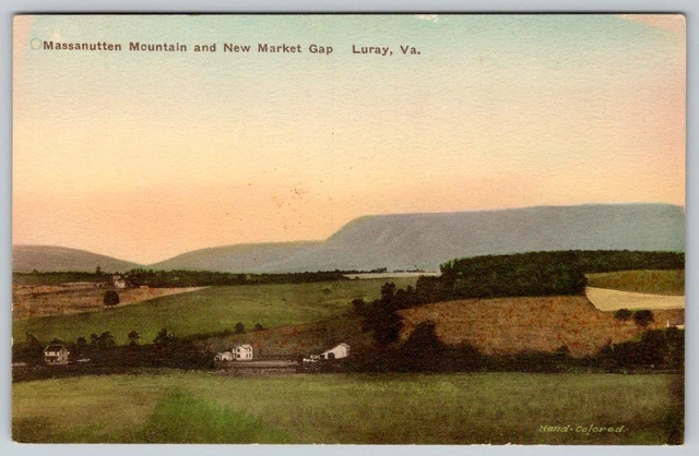 Luray Va Massanutten Mountain New Market Gap Hand Colored Albertype Postcard