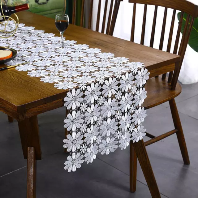 Encaje Mesa Corredor Blanco Encaje Flor Mesa Paño Mesa Corredor Cama Corredor Nuevo U2