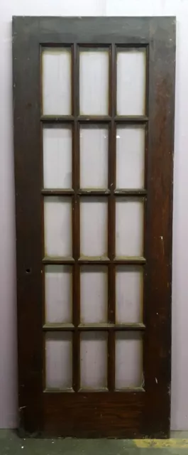 30"x83"x1.75" Antique Vintage Old Wood Wooden Exterior French Door Window Glass