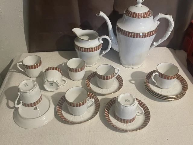Service à café 8 tasses Sarreguemines Digoin Santos
