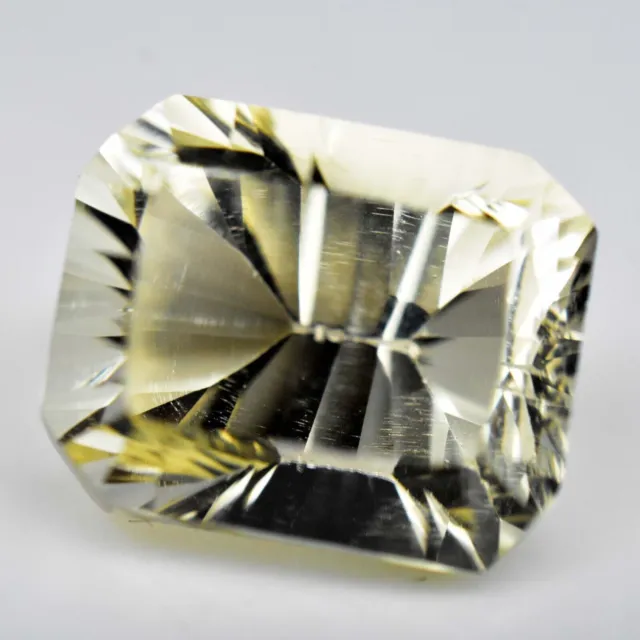 12.45 CT Naturel Citrine Jaune Concave Coupe Igl Certifié Superbes Gemme