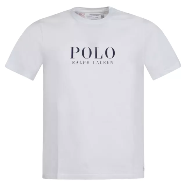 Polo Ralph Lauren - T-shirt bianca con logo stampato sul fronte per uomo