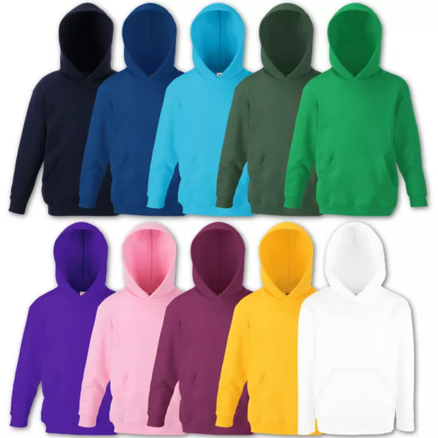 Fruit of the Loom Kinder Kapuzenpullover Hoodie Sweatshirt 116 128 140 152 164