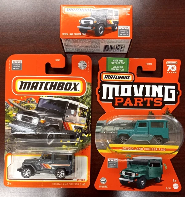LOT OF 3 - 2023 Matchbox Moving Parts, Boxed & Carded Toyota Land Cruiser FJ40