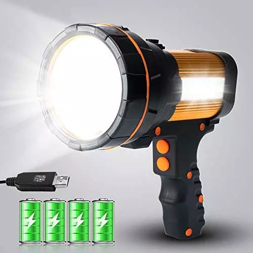 MAYTHANK High Powered LED Torch Super Bright Rechargeable Flashlight Large 4