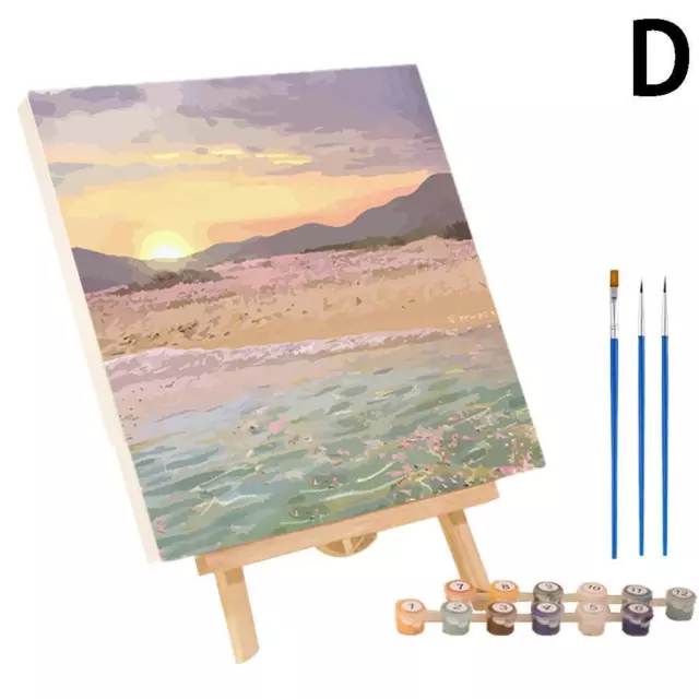 FLORAL SUNSET DIY Oil Painting Kit Paint By Numbers Adult Children